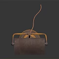 Elegant Copper Table Lamp With Dark Shade And Gold Base Stand