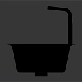 Modern Stainless Steel Kitchen Sink With Black Faucet And Integrated Drainboard