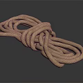 Durable Household Brown Knotted Rope on Smooth Black Surface with Reflection