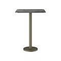 Modern Bar Counter With Sleek Stone Top Metal Stand And Round Base