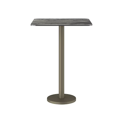 Modern Bar Counter With Sleek Stone Top Metal Stand And Round Base 3d model