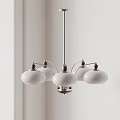 Elegant Modern Chandelier With White Shades And Metal Arms For Interior Design