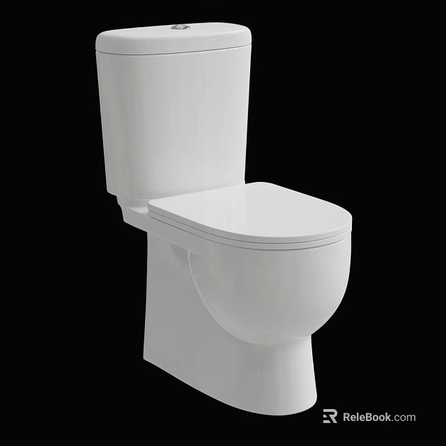 White Modern Toilet With Ceramic Body And Clean Simple Design 3d model 