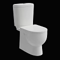 White Modern Toilet With Ceramic Body And Clean Simple Design