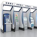 Public Self Service Banking Kiosks With ATM Machines And Interactive Service Terminals