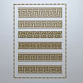 Chinese-style window grilles line silhouette pane window sill border engraved window edge strip construction 3d model