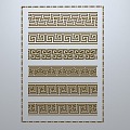 Chinese-style window grilles line silhouette pane window sill border engraved window edge strip construction 3d model