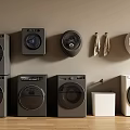 Various Styles Of Washing Machines In Different Colors Wall Mounted And Floor Standing