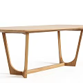 Modern Wooden Dining Table With Unique Curved Legs And Sleek Surface Design