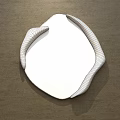 Black Irregular Frame Mirror Reflecting Bedroom With Bed Round Decor Wooden Floor