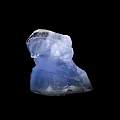 Natural Blue Transparent Stone And Wood Crafted Art Piece On Black Background