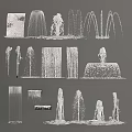 Various Water Fountain Designs Including Columns Sculptures And Water Curtains