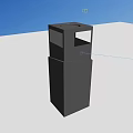 Public Trash Bin Outdoor Metal Structure With Open Top And Silver Surface 3d model