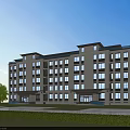 Modern Multi Storey Residential Building With Glass Balconies White Dark Facade And Green Lawn Surroundings