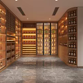 Solid Wood Red Wine Cellar Cold Storage Room Constant Temperature Cabinet Display Cabinet Red Wine Cellar 3d model