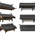 Traditional Chinese Architectural Roof Designs With Tiled Structures And Eave Details