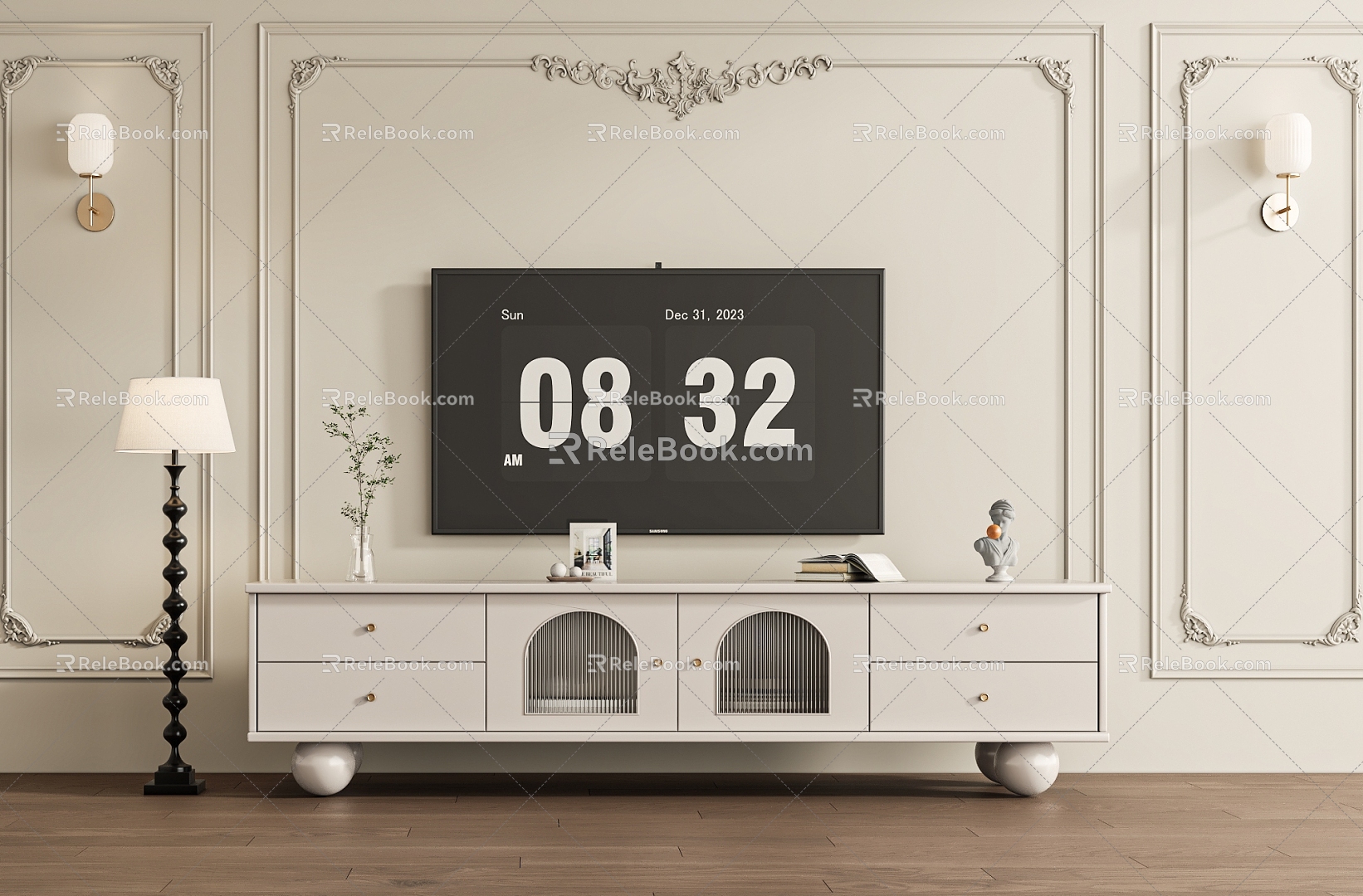 French TV cabinet 3d model