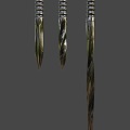 Damascus Piercing Dagger 3d model