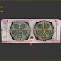 Computer Cooling Radiator with Dual Fans Metal Casing and Red Logo Design