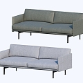 Modern Light Luxury Double Sofa Living Room Sofa Combination 3d model