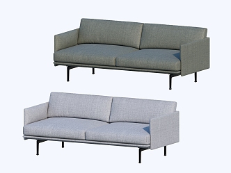 Modern Light Luxury Double Sofa Living Room Sofa Combination 3d model