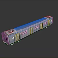 3D Silver Subway Train Model with Windows Doors and Reflective Surface on Gray Background 3d model