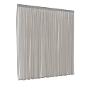 Simple Light Beige Curtains With Linen Blend Fabric And Smooth Vertical Drape