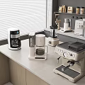 Stylish Modern Kitchen Interior With Countertop Coffee Machine Juicer Blender Appliances