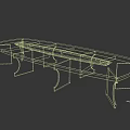 Modern Red Oval Conference Table With Central Groove And Unique Leg Design