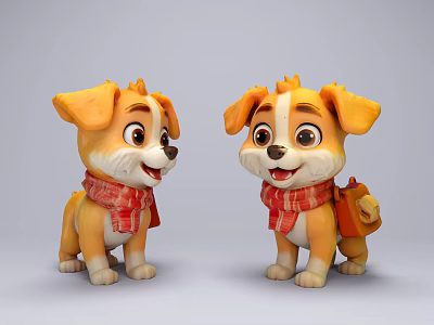 Puppy Little Yellow Dog Chinese Garden Dog Cartoon Dog Game Character Cartoon Blind Box Cartoon Dog 3d model
