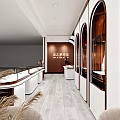 Elegant Luxury Jewelry Store Interior With Glass Display Cases And White Counters