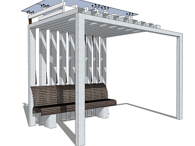 Modern Corridor Landscape Villa Courtyard Corridor Landscape Entrance Chair model