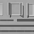 Modern Air Conditioner Vents Featuring Various Louvered and Grilled Designs