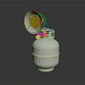Portable Gas Heater With White Cylinder And Orange Heating Lamp For Household Use