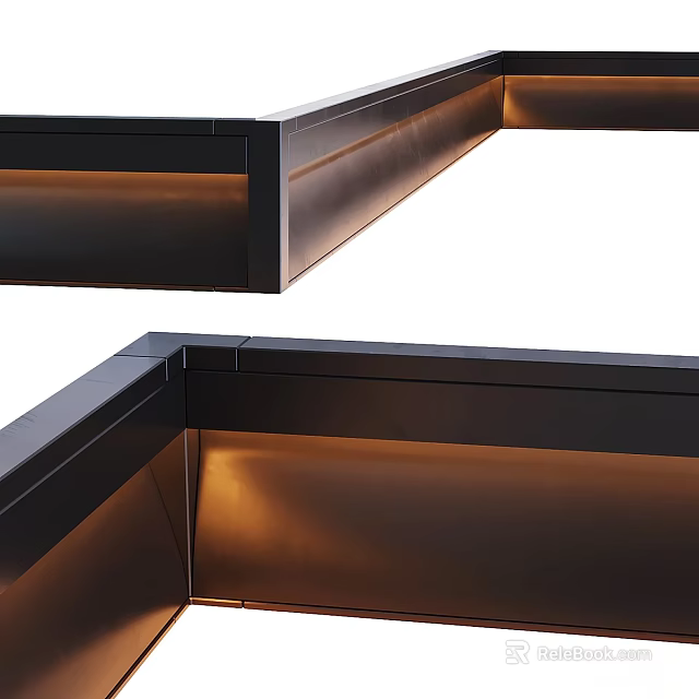 Modern Wall Decor With Sleek Metal Design Built In Warm Lighting And Corner Ambient Glow 3d model 