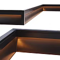 Modern Wall Decor With Sleek Metal Design Built In Warm Lighting And Corner Ambient Glow