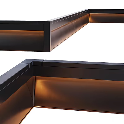 Modern Wall Decor With Sleek Metal Design Built In Warm Lighting And Corner Ambient Glow 3d model