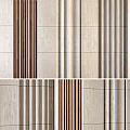 Modern Background Wall Panel Design With Vertical Strips Different Textures Neutral Tones 3d model