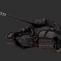 Military Tank Main Battle Weapon With Long Barrel Rusted Surface Tracks And Equipment Details