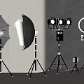 Photography lamp combination live lamp 3d model