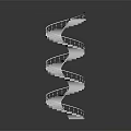 Sleek White Spiral Staircase Design With Curved Handrail And Reflective Surface 3d model