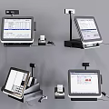Modern cash register cash register ordering machine 3d model
