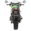 Kawasaki Green Modern Vintage Motorcycle With Classic Design Black Seat And Round Headlight