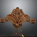 Ornate Copper Decorative Component With Intricate Curved Patterns And Circular Motifs