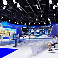 ZYTV News Studio Broadcast Setup With Presenters And Multiple Screens Showing News Content