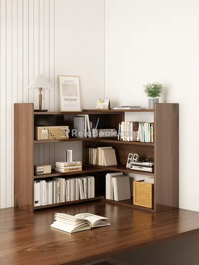 Modern Desktop Bookshelf Storage Rack 3d model