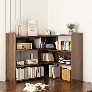 Modern Desktop Bookshelf Storage Rack 3d model