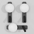 Modern Wall Lamps With Black Base And White Spherical Shade For Interior Decor