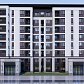 New Chinese-style Residential Building Foreign-style House Distinguished Multi-storey Residence 3d model