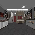 Modern Tobacco And Liquor Store Interior With Display Shelves And Products